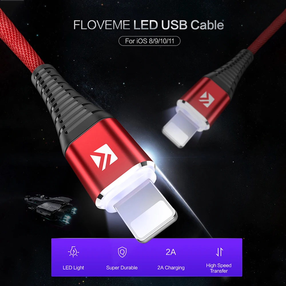 Кабель Micro USB FLOVEME для Apple, 1 м, высокопрочный нейлоновый кабель для быстрой зарядки и синхронизации данных, кабель для телефона Apple, смартфон