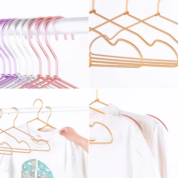 

41.5cm 10 pcs/lot Nodic Style Alluminum Alloy Coat Hangers for Adult Anti-skid Shoulder Seamless Household Clothes Drying Rack