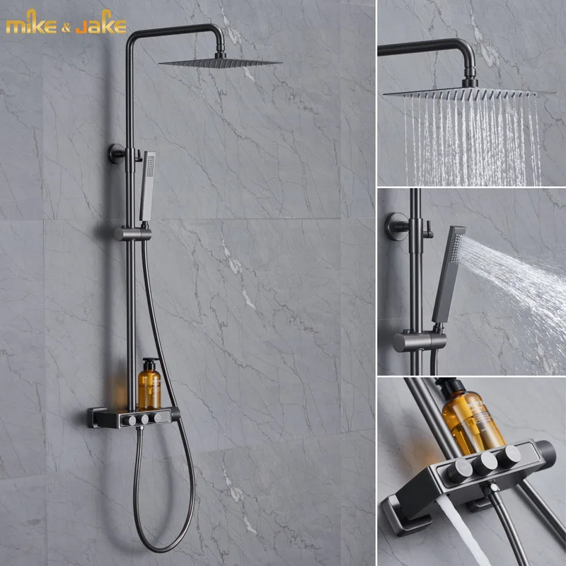 

Роскошные gunmetl смеситель для душа матово-серый для ванной кран смеситель для душа в форме дождя комплект матово-серый металлический душевой кран для ванны смеситель горячей и холодной воды