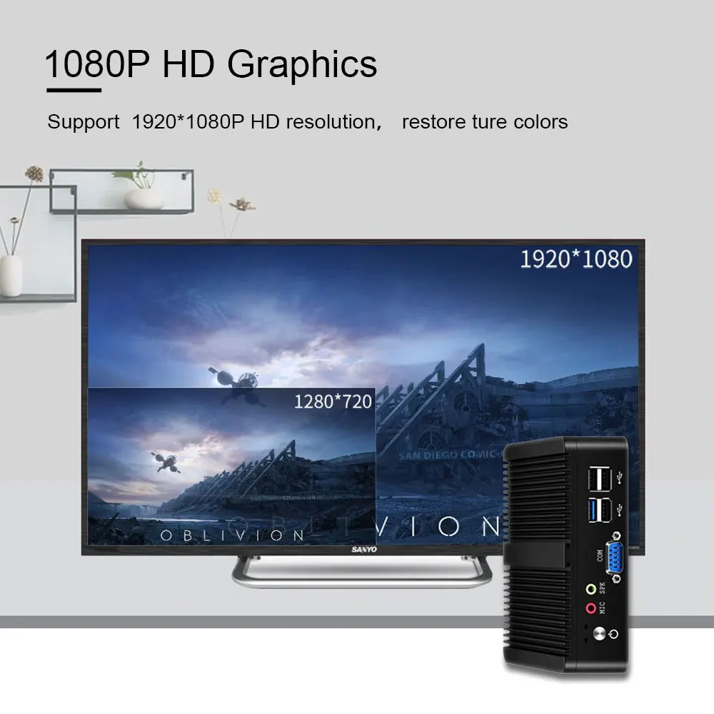 * com Wi-fi Bebepc Mini Fanless Intel Celeron J1900 N2830 Duplo Lan Windows 10 N2930 4 Núcleo Industrial Computador 2 Vga Htpc pc - Imagem 2