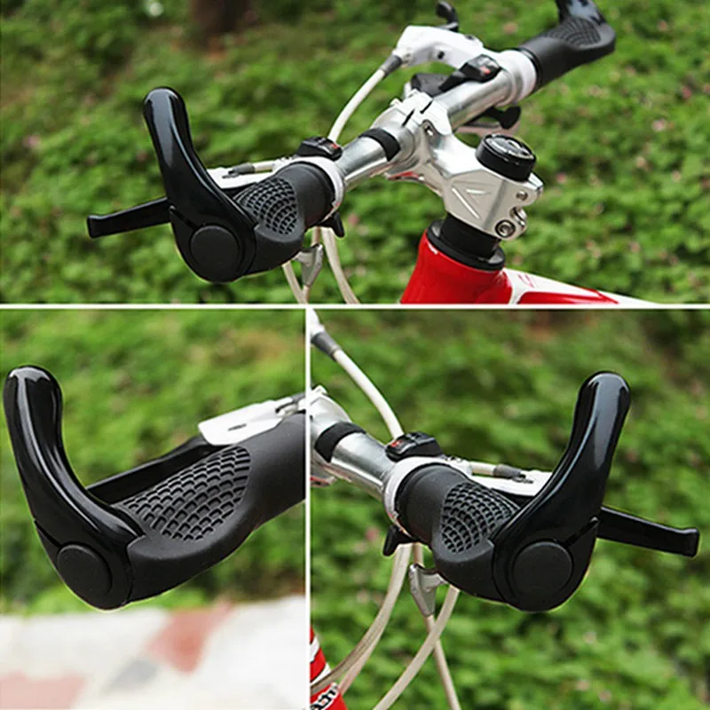Cycling Handle Grip Bar End Durable Anti-slip Rubber Aluminum Alloy MTB Mountain road Bike Bicycle lock-on Handlebar Cover