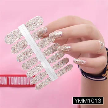 Glitter Powder Gradient Color Stickers Nail Wraps Full Cover Nail Polish Sticker DIY Self-Adhesive Nail Art Decoration 29 Colors