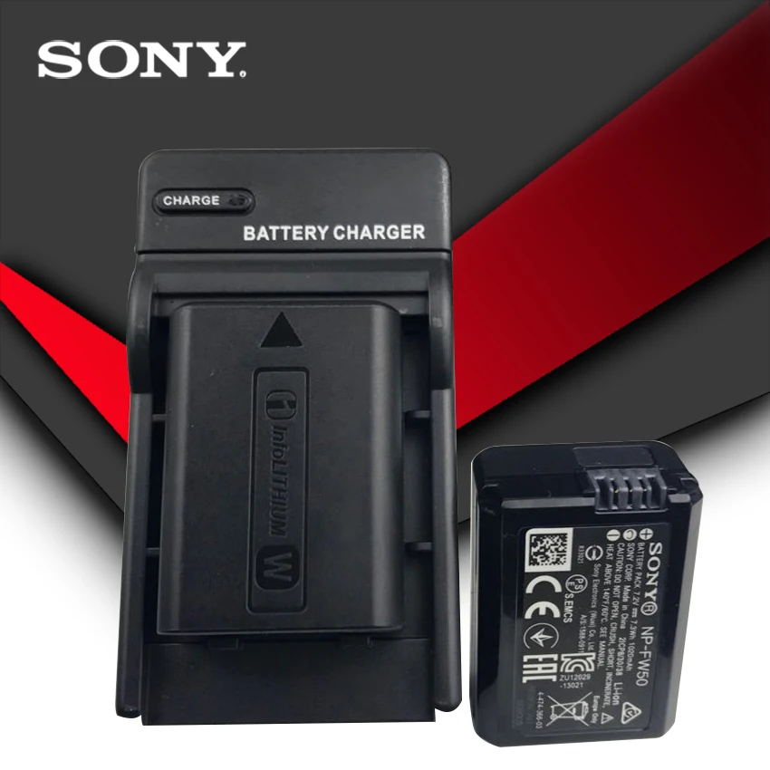 Оригинальный аккумулятор Sony 2 шт./лот NP FW50 NPFW50 с аккумулятором функцией зарядки