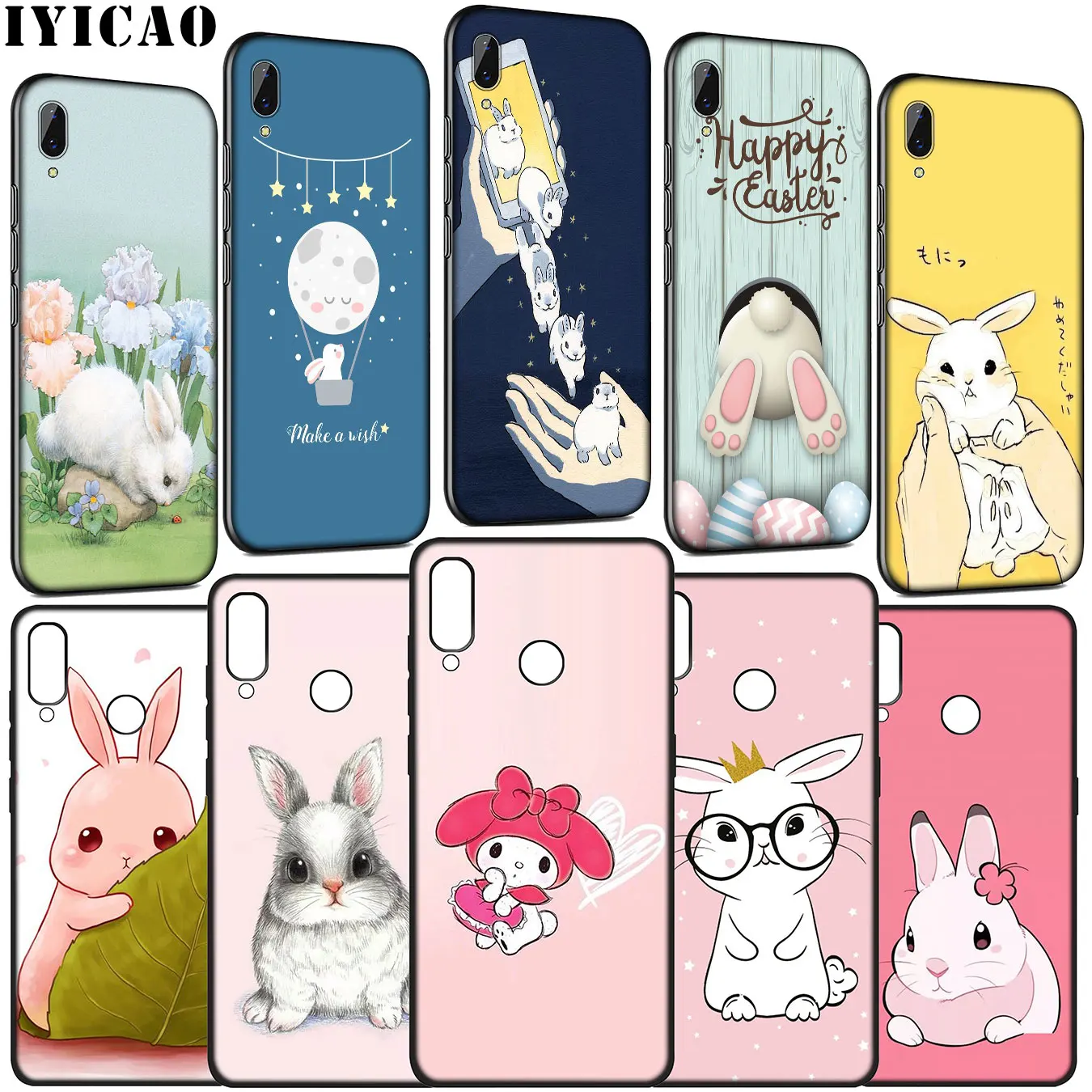 IYICAO Мягкий силиконовый чехол с принтом кролика для Huawei Y9 Y7 Y6 Prime 2019 Honor 20 10 9 9X 8C 8X 8