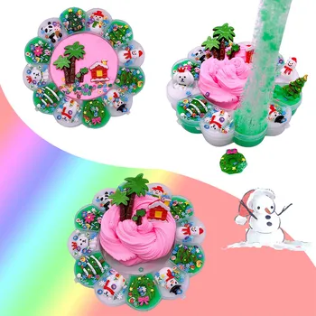 

300ml Christmas Snowman Cloud Slime Charms Mixing Color Slime Clay Toy Magic Plasticine Soft Light Sand Polymer Antistress Mud