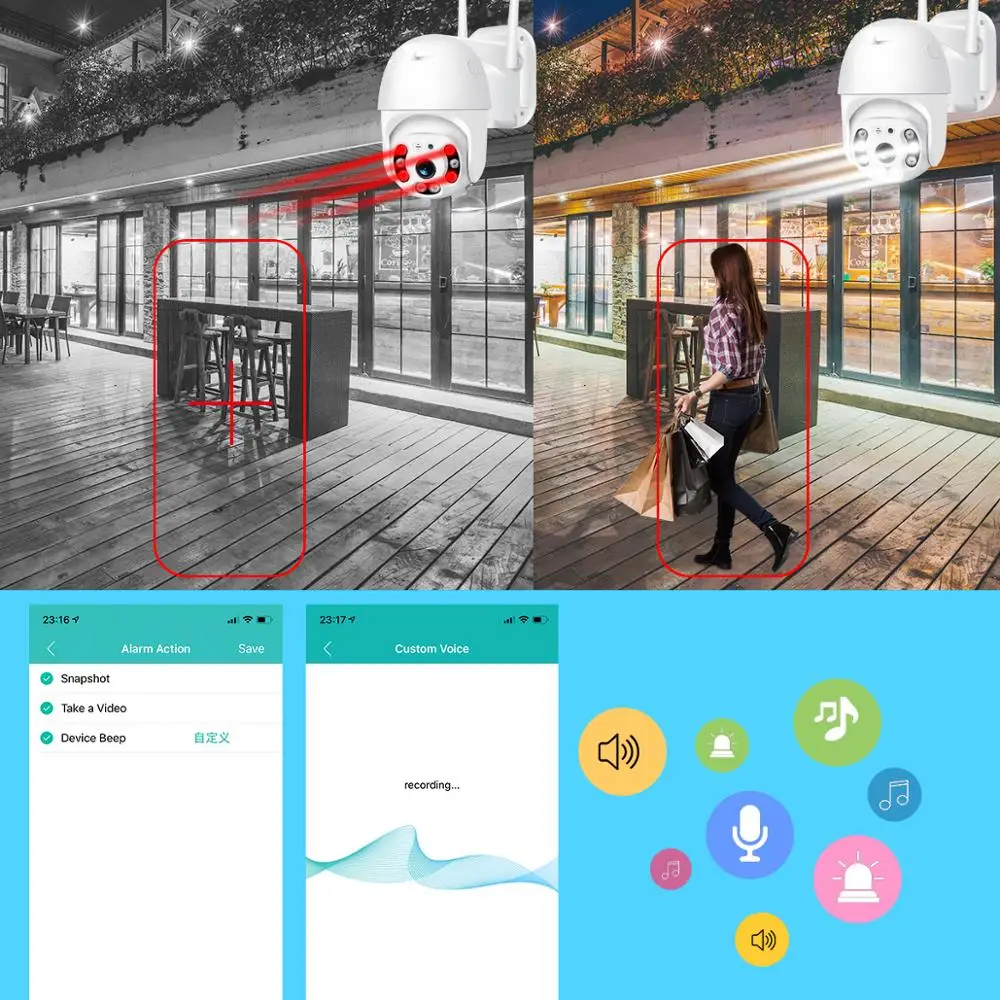 1080P HD WiFi PTZ камера H.265 2MP Облачное IP хранение движения голосовое оповещение двойной ИК светильник Ai Камера видеонаблюдения для icsee