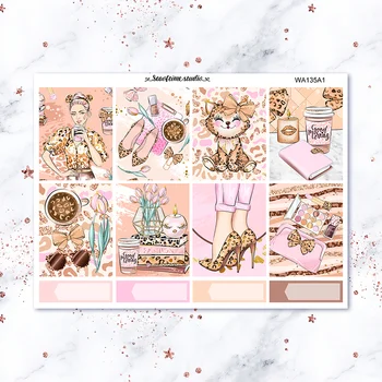 

Kawaii 7sheets/pack Fashion girl Weekly Label Decorative Stationery Sticker DIY Planner Diary Scrapbooking Album Stickers