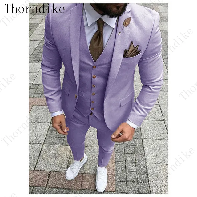 Классический мужской костюм Noivo Terno, облегающие мужские вечерние костюмы для мужчин, шаль с отворотом, смокинги для жениха, желтый, фиолетовый, свадебная одежда