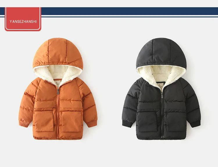 Winter Children Parkas 24M-8Y European Style Boys Girls Warm Outerwear Hooded Coats for Girls Boys Winter Jacket Coats Winter