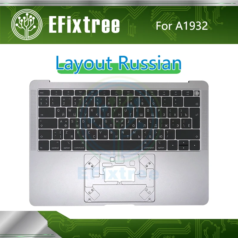 A1932 Топ чехол с клавиатурой Русский RU раскладка планрест пространство серый для Macbook Air retina 1" 13,3" MRE82 EMC 3184
