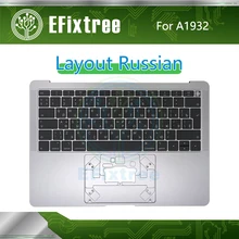 A1932 Топ чехол с клавиатурой Русский RU раскладка планрест пространство серый для Macbook Air retina 1" 13,3" MRE82 EMC 3184