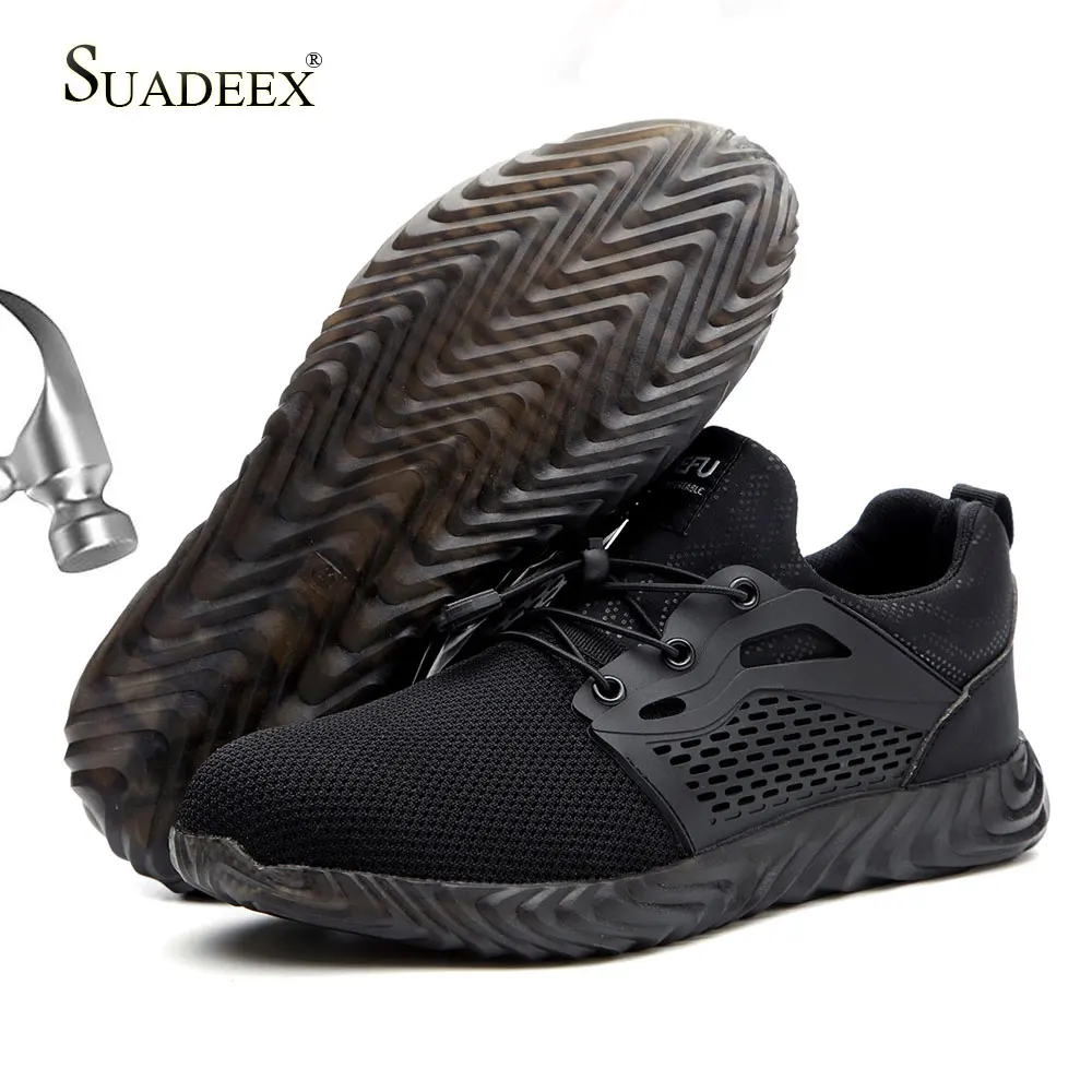 

SUADEEX Indestructible Work Shoes Men Women Steel Toe Safety Boots Plug Size 48 Puncture-Proof Work Sneakers Breathable Shoes