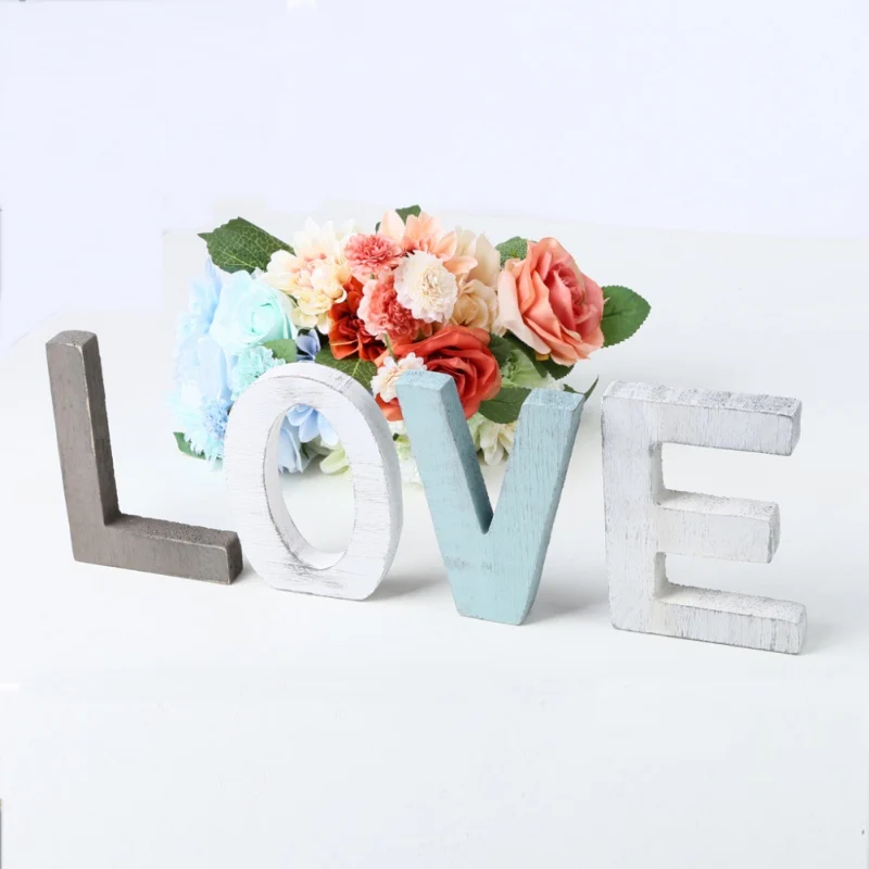 

LOVE Freestanding Decorative Wooden Letters Sign Rustic Home Decorations For Home Wedding Housewarming Gift Letras Decorativas