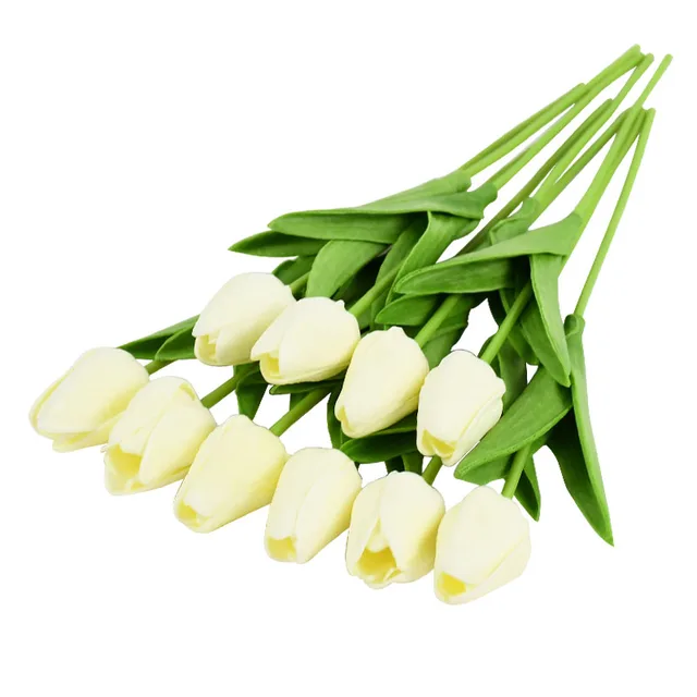 10PCS Tulip Artificial Flower Real Touch Artificial Bouquet Fake Flower for Wedding Decoration Flowers Home Garen Decor B