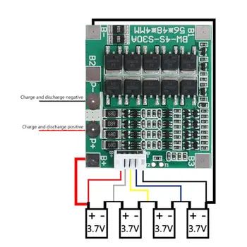 

4S 30A 12.8V w/Balance 3.2V LiFePo4 LiFe 18650 Battery BMS Protection PCB Board