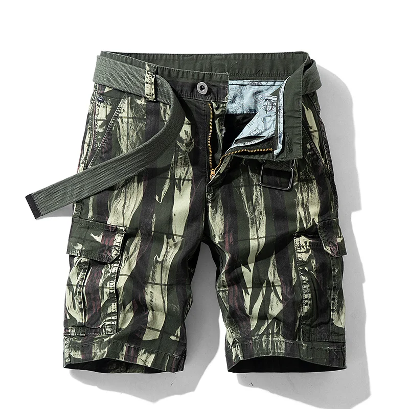 Bermuda cargo masculina, calção de algodão camuflada