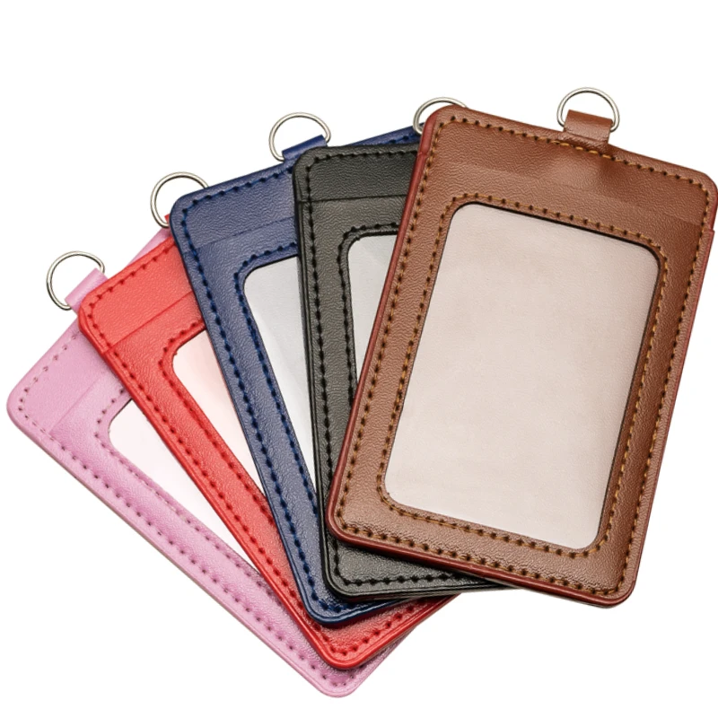 Funda protectora de cuero PU para tarjetas de trabajo, funda para tarjetas de autobús, para estudiantes, puerta escolar, acceso a tarjeta Emploee