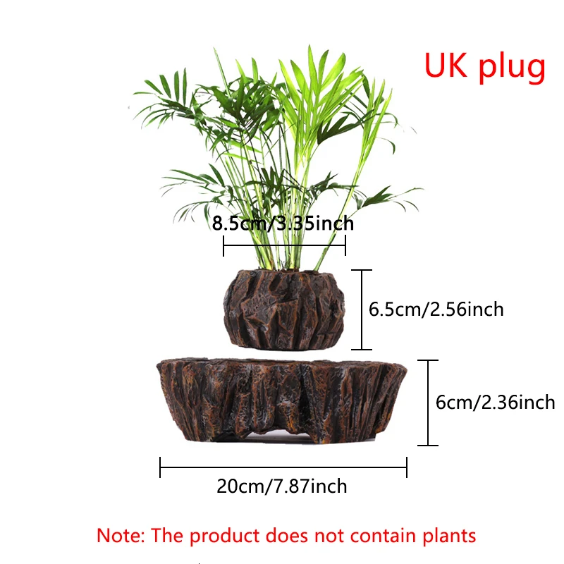 Магнитная левитация Горшечное растение плавающий воздушный бонсай дерево горшок сад вращение украшение цветочный горшок красивые подарки для друзей - Цвет: UK
