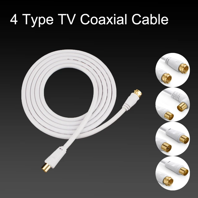 1pc RF Single Coax Cable TV RF Cable 1m 1.5m 2m RCA Coaxial Antenna Aerial  Lead Cable Male To Male White - AliExpress