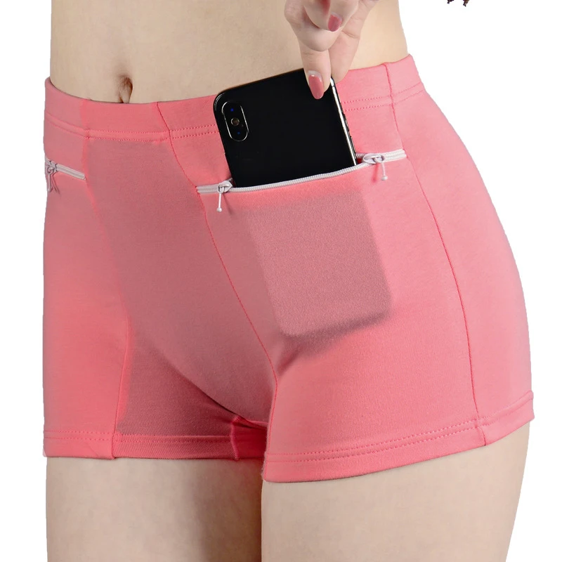 Safety Shorts Women Shorts Underwear Anti-theft with Zipper Pockets