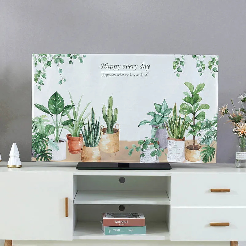 

New Fashion TV Cover Dust Cover LCD Computer Monitor Protector for Wall Hanging Desktop Curved Type Screen Soft Fabric Craft