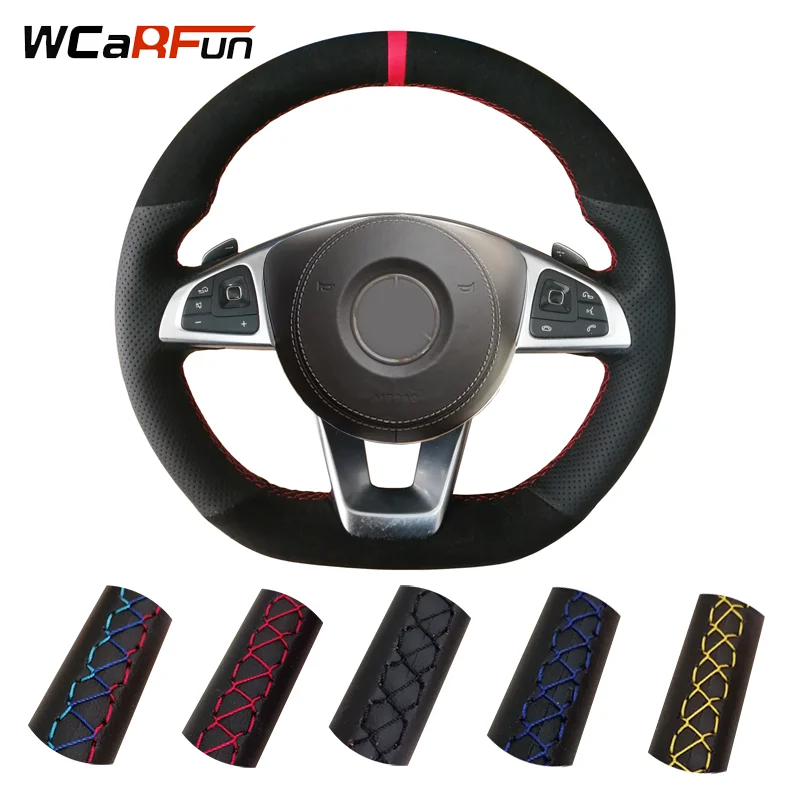 

Кожаный чехол на руль WCaRFun под заказ для Mercedes Benz C200, C250, C300, B250, B260, A200, A250, Sport, CLA220, черная замша