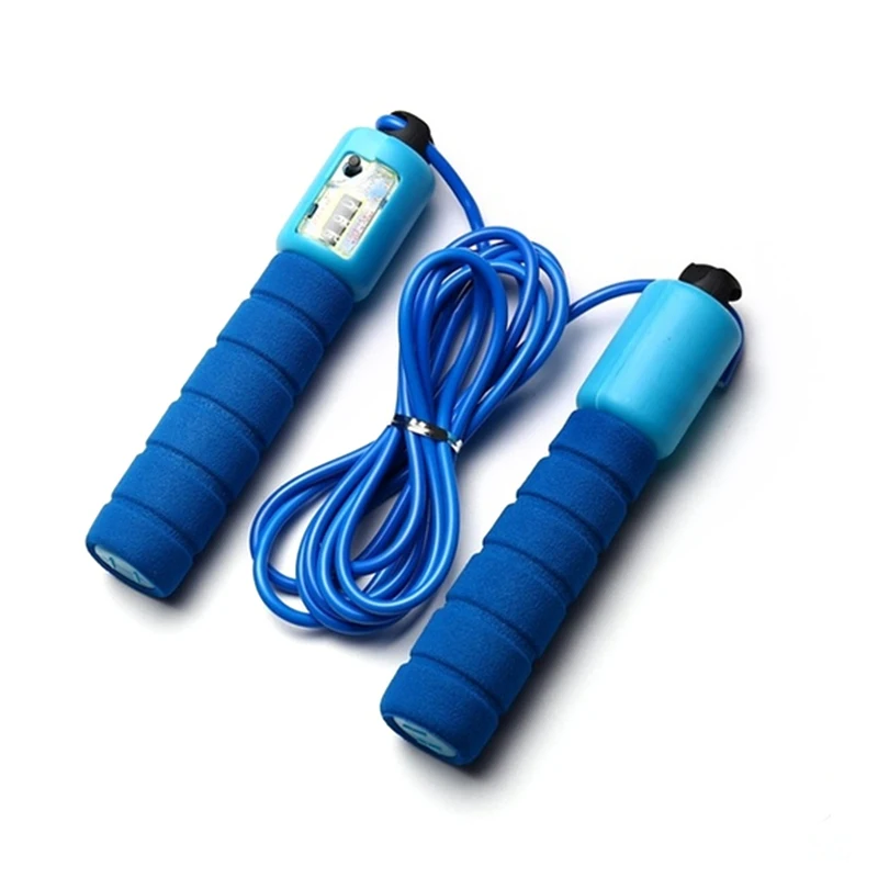 Exercise Jumping Game Fitness Activity Blue Skipping Rope With Counter 