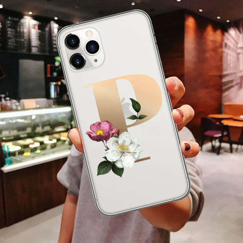 TPU Прозрачный чехол для телефона на заказ для iphone 11 Pro Max 26 с английскими именными буквами мягкий чехол для iPhone X XR XS MAX 6 6S 7 8 Plus Xs - Цвет: TPU