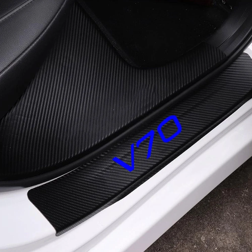 Наклейка на порог двери автомобиля для Volvo V70 украшение из углеродного волокна