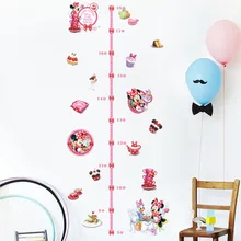 C008 disney Микки Маус милый мультфильм наклейки на стену детская комната Съемный высота стержень клейкая бумага Микки Минни