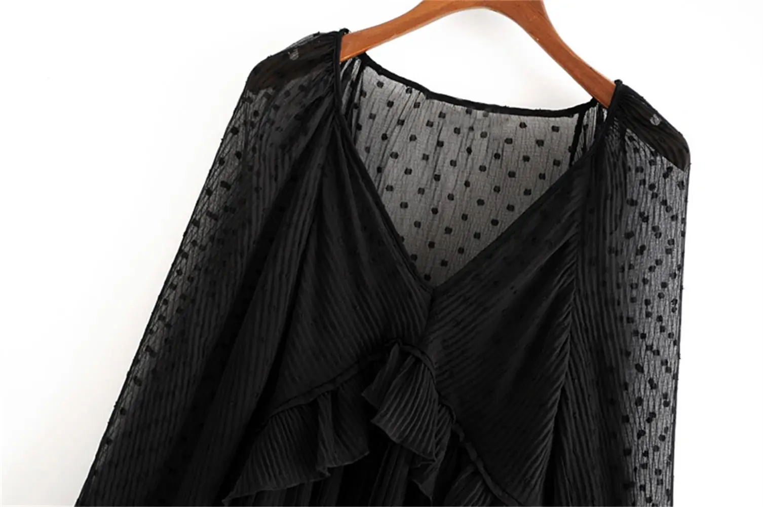 Ранняя осень, Новая Европейская и американская Лоскутная сетчатая блузка с рукавами и v-образным вырезом