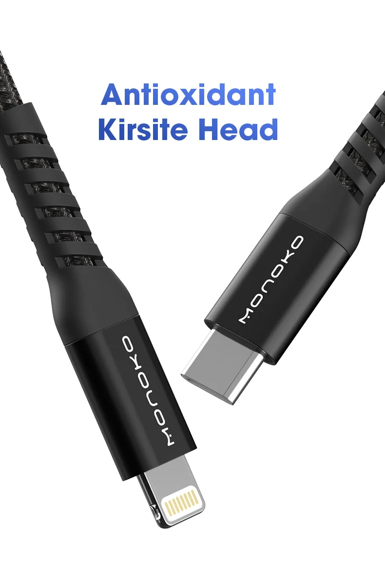 Monoko MFi PD кабель type C для Apple зарядное устройство для быстрой зарядки кабель для iPhone X/Xs/Xr/8 Plus мощность PD адаптер USB C кабель для iPad Pro