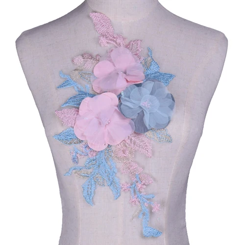 1 шт. 3D вышитые нашивки цветы пришить на аппликация для одежды DIY аксессуары Скрапбукинг - Цвет: 4