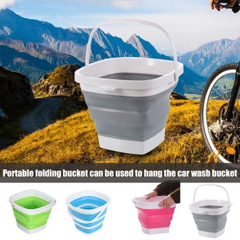 

Collapsible Plastic Bucket Foldable Square Tub Portable Fishing Water Pail Outdoor HYD88