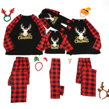 

Pajamas Christmas for Families Ugly Plaid Print Sleepwear Father Mother Kid & Baby Pyjamas Sets Family Matching Clothes