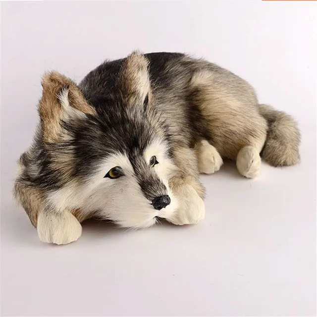 Lifelike Animal Plush Spotted Dog Toy Stuffed Simulation Golden Retriever Pet Animal Dog Decoration Gift 35x25x14cm DY80046 - Цвет: Husky