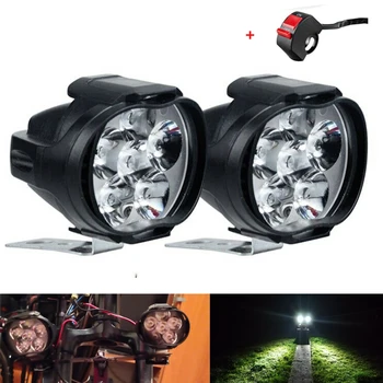 

Universal 2PC LED Motorcycle Light Headlight Assembly 10W 1000LM+Switch Universal Scooter Fog Spotlight FOR Kawasaki ZR-7/S ZR7/