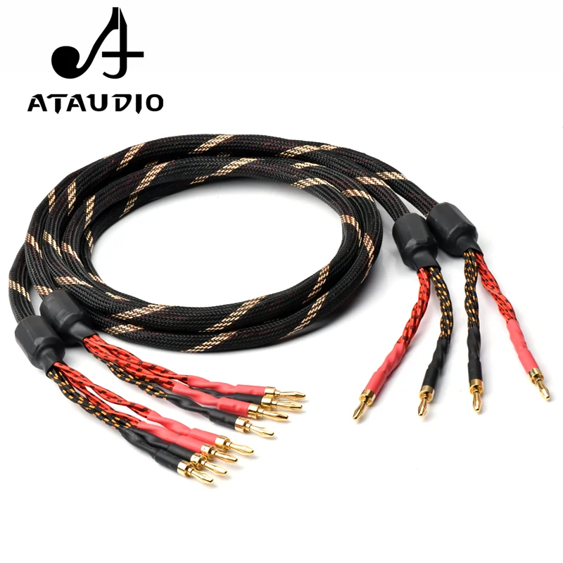ATAUDIO HIFI Speaker cable High quality pure copper wire with 2 Banana