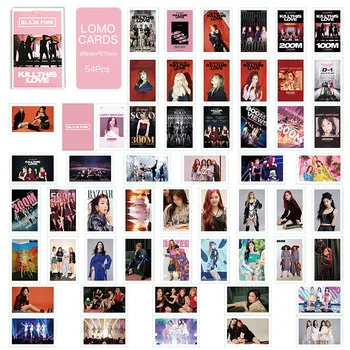 

54Pcs/set KPOP Blackpink LOMO Card LISA JISOO Pictures Photo Cards Postcards Pictures Stationery Decoration Supplies Fan Gifts