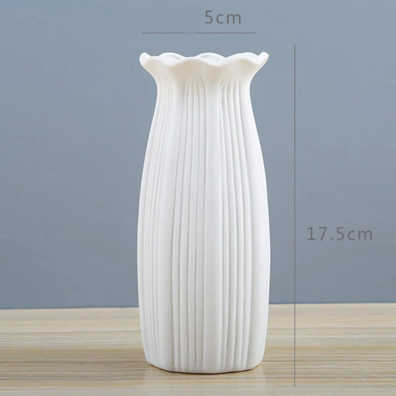 Cena Ceramika wazon skandynawskie geometryczne wystrój domowy biały wazon nowoczesne akcesoria ceramika centralna wazony do dekoracji ślubnych HR
