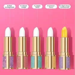 5pcs Starry Natural Lip Balm Repairs Lip Lines Exfoliate Moisturizes Healthy Temperature Change Lipstick Keep Lips Moisture