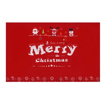 

6 Pcs 45*30cm Merry Christmas Placemats Non-Slip Place Mats Washable Table red Xmas Mats New Year Home Decor N5