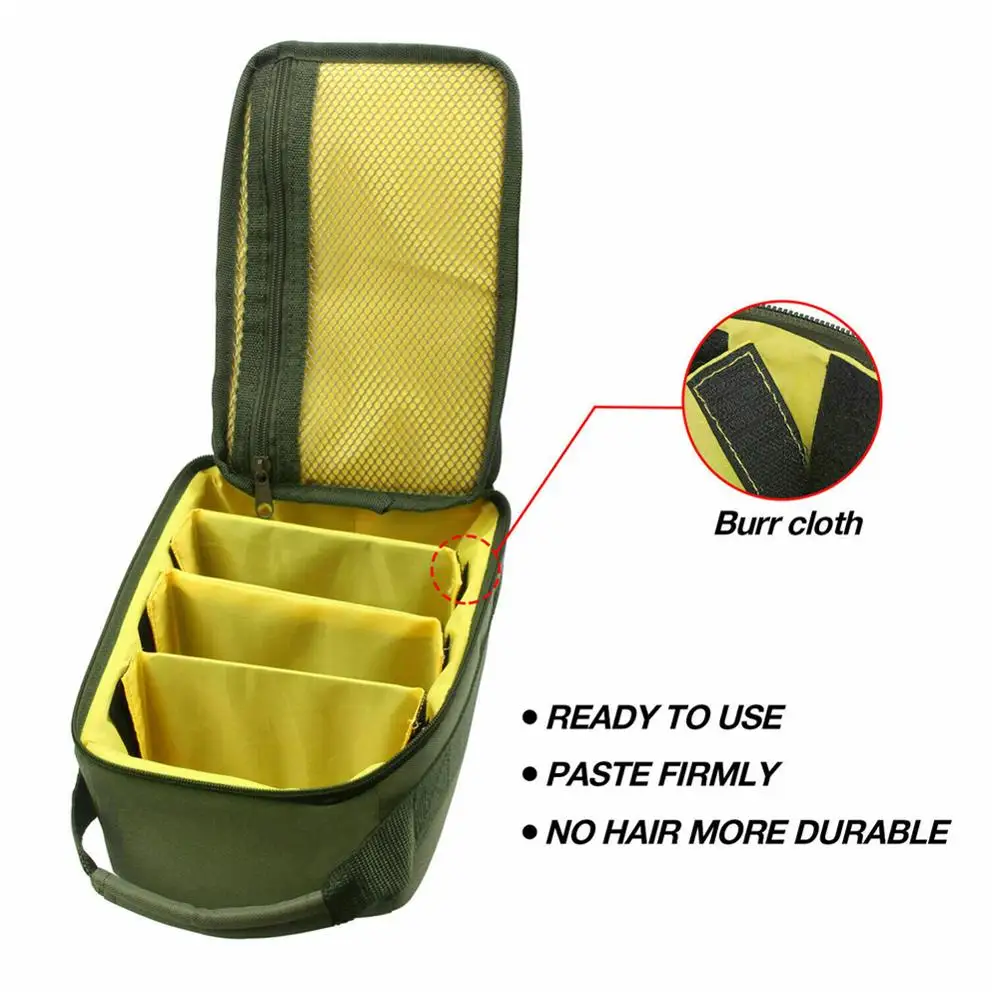 Fishing Reel Bag 4-Layer 600D Oxford Cloth Handled Dual Zipper Outdoor Storage Case Container For Line Bait Fishhooks