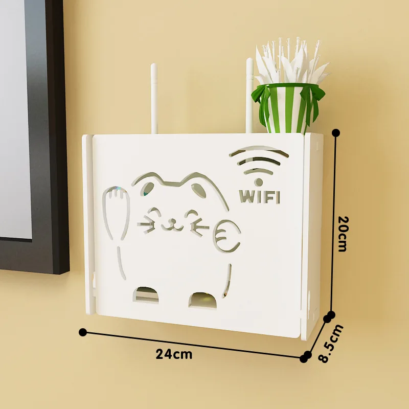 Wireless Wifi Router Box PVC Wall Mounted Shelf Plug Board Bracket Storage Box EUROPE Style storage Boxes Bins for Living Room 