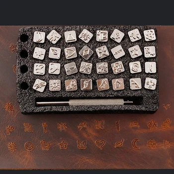 

32pcs Leather Carving Insect Seal DIY Leather Carving Tool Metal Engraving Set Suitable For Leather Goods And Leather Carving
