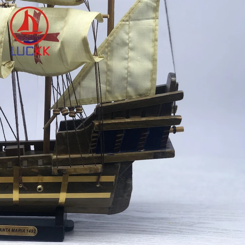 LUCKK 33 см ручной работы ретро Коламбус SantaMaria морской корабль модель домашнего интерьера деревянные ремесла классический номер парусник орнамент