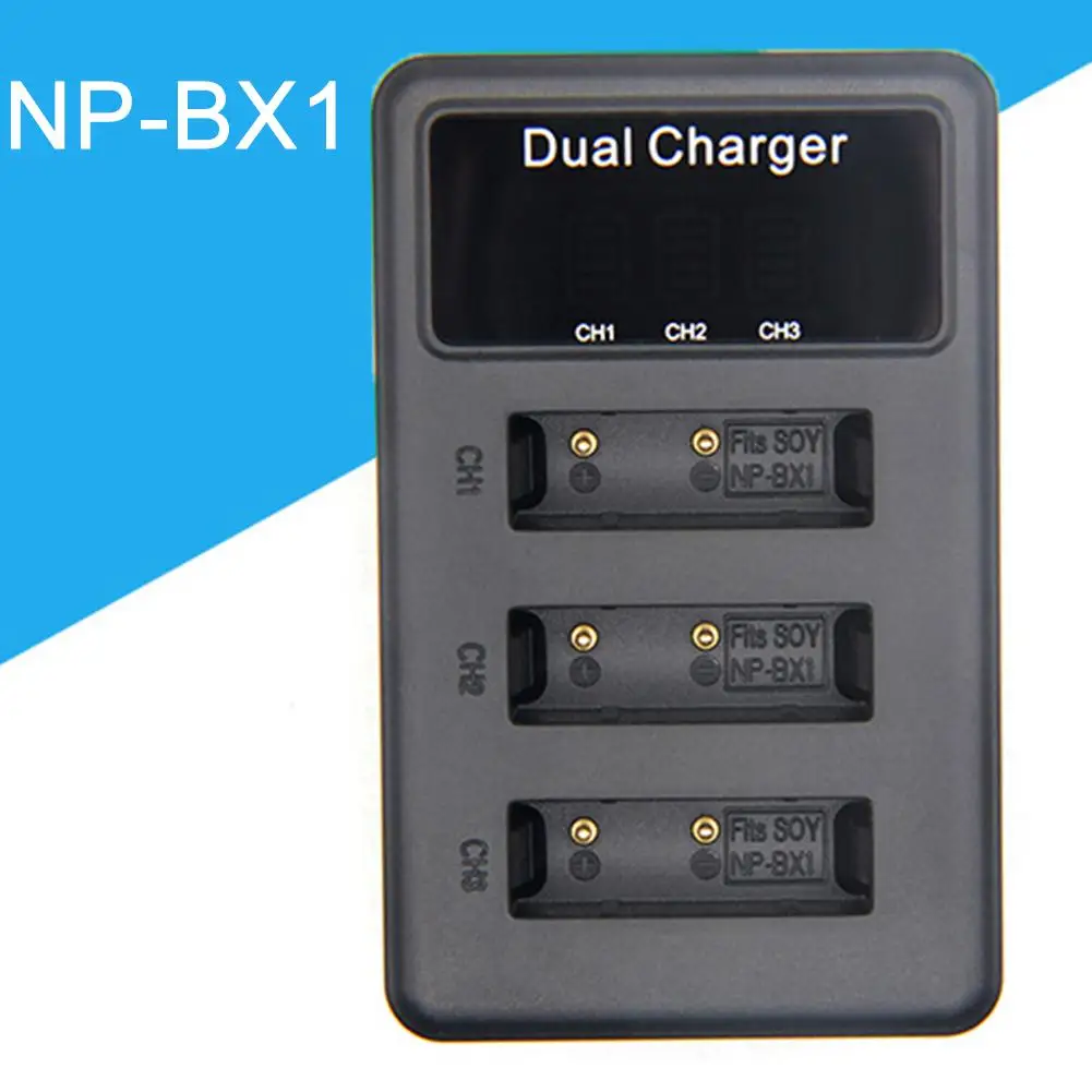 

NPBX1 USB Battery Charger For-Sony DSC-RX100 RX1 3 Channel LCD Display Cemera Battery Charger For-Sony HDR-AS15 AS10 HX300 WX300