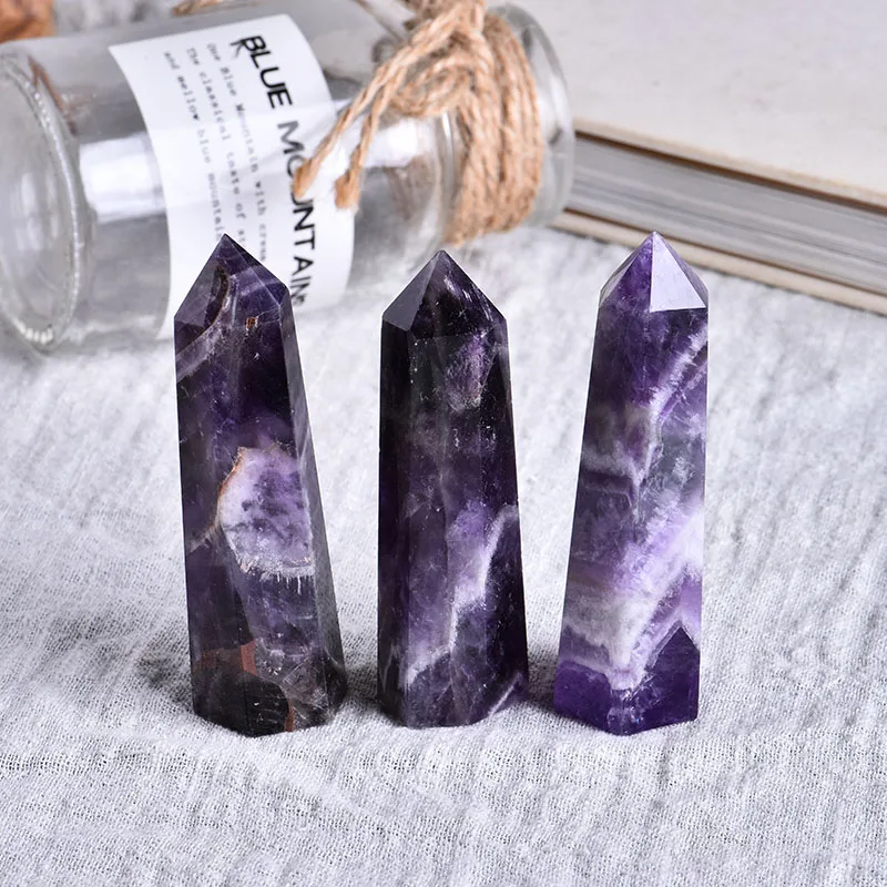 1 шт. натуральный кристалл Фэнтези кристаллы аметиста точка Column ...