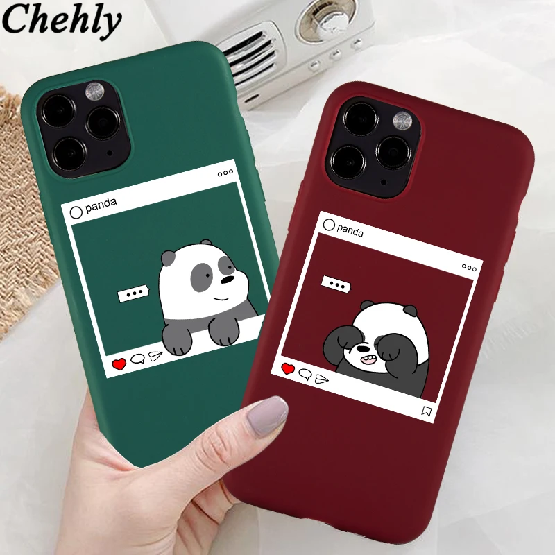 Cute Panda Case for iPhone 6s 7 8 11 12 Mini Plus Pro X XS MAX XR SE  Fashion Cases Soft Silicone Fitted Shell Accessories Cover _ _ | Aliexpress