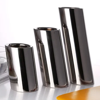 

Classic Fashion Stainless Steel Tower Candle Holders Household Decoration Candle Holder Candlestick Wedding Gift 3pcs/set